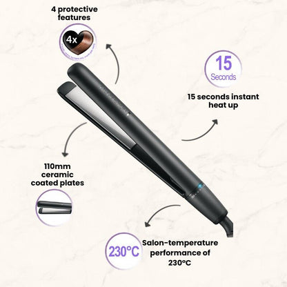 Remington S3700 Ceramic Glide 230 Hair Straightener | Ceramic Coated Plates | Floating Plates | Easy Storage