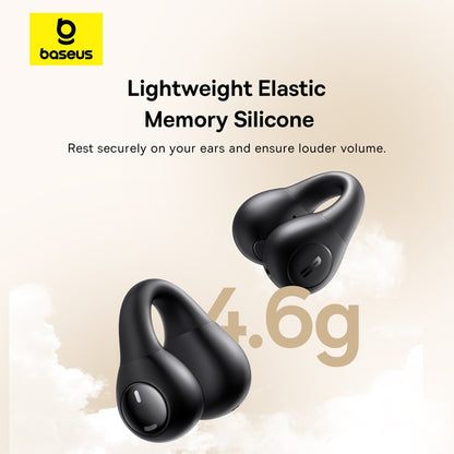 【Local Stock-48 hours shipped】Baseus Bass 15 Clip Open-Ear TWS Earbuds Wireless Earphone Bluetooth 5.4 Headphone ENC