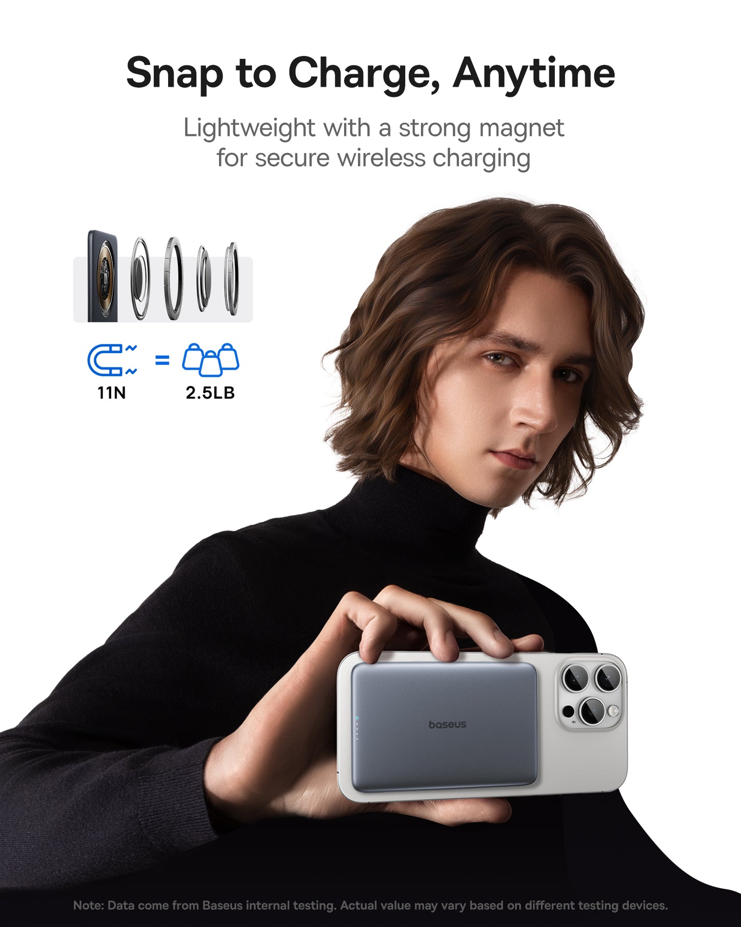 Baseus PicoGo AM41 Ultra-Slim Magnetic Power Bank 5000mAh 20W Cosmic Black (Cable USB-C to USB-C 60W