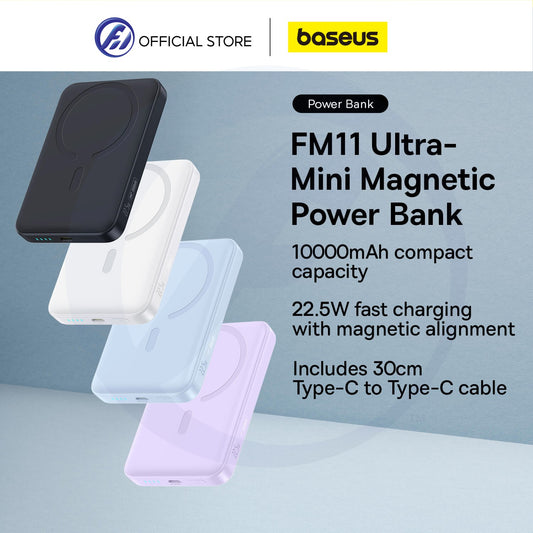 Baseus EnerFill FM11 Ultra-Mini Magnetic Power Bank 10000mAh 22.5W (Includes Simple Cable Type-C to Type-C 20V/3A 30cm)