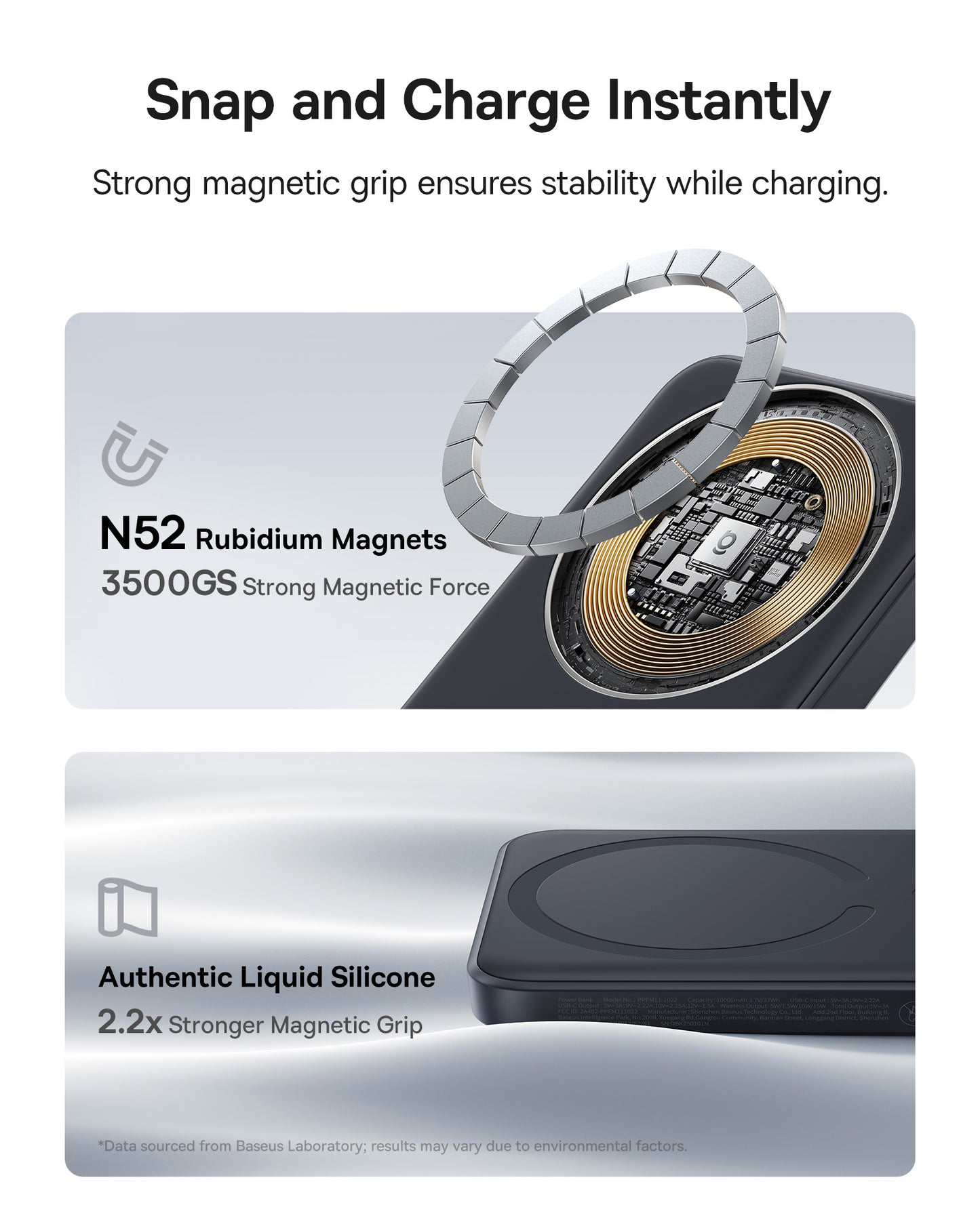 Baseus EnerFill FM11 Ultra-Mini Magnetic Power Bank 10000mAh 22.5W (Includes Simple Cable Type-C to Type-C 20V/3A 30cm)