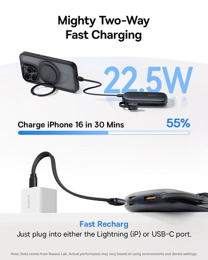 Baseus EnerFill FC21 Qpow 3 Ultra Digital Display Power Bank with Detachable Cable 10000mAh/20000mAh