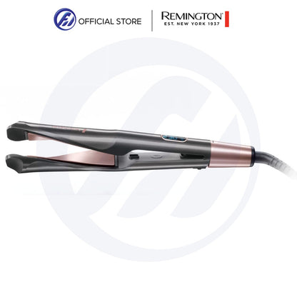 Remington S6606 Curl & Straight Confidence 2-in-1 Hair Styler | Twisted Ceramic Plates | Digital Temperature Control | Frizz-Free