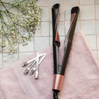 Remington S6606 Curl & Straight Confidence 2-in-1 Hair Styler | Twisted Ceramic Plates | Digital Temperature Control | Frizz-Free