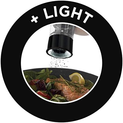 Russell Hobbs Black Salt & Pepper Grinders | Electric Ceramic Grinder | Fine & Coarse Settings | Stylish Black Stainless Steel