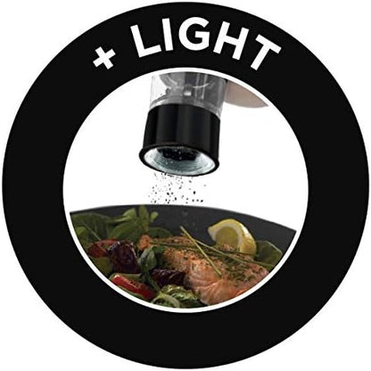 Russell Hobbs Black Salt & Pepper Grinders | Electric Ceramic Grinder | Fine & Coarse Settings | Stylish Black Stainless Steel