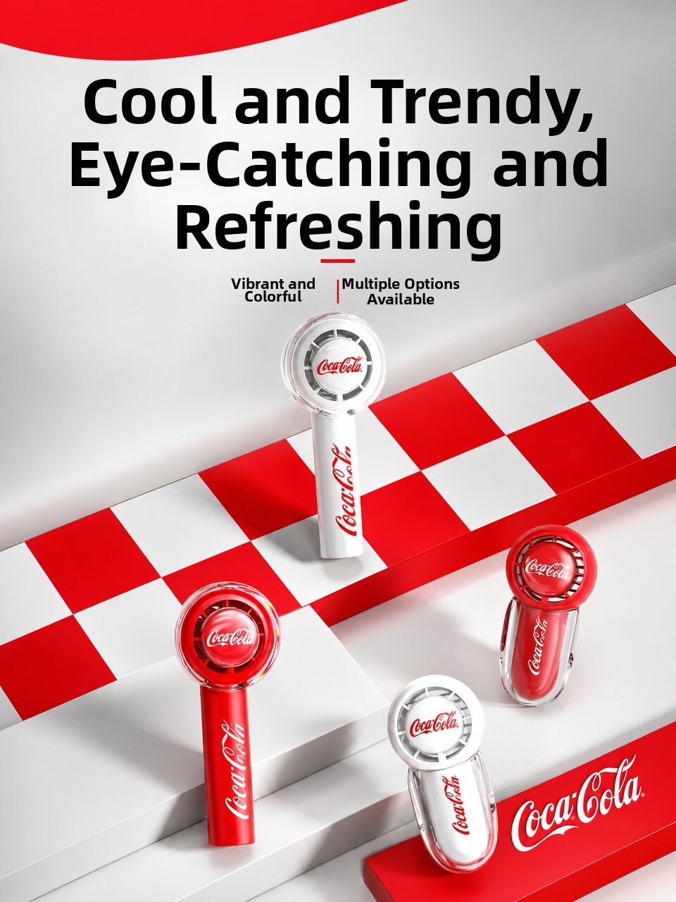Coca-Cola | Portable Silent Outdoor Handheld Fan with USB Wireless Charging