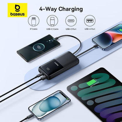 OS-Baseus Lipow Dual-Cable Power Bank with Digital Display 20000mAh 22.5W (Includes: Simple Data Cable USB-A to USB-C 3A 0.2m JPZY)