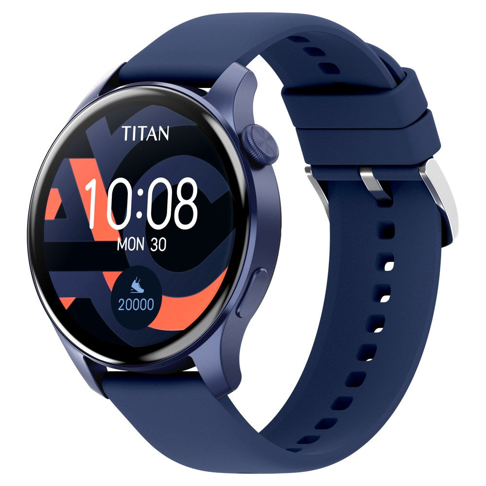 Titan Talk Black Dial Smart Silicone Strap watch for Unisex