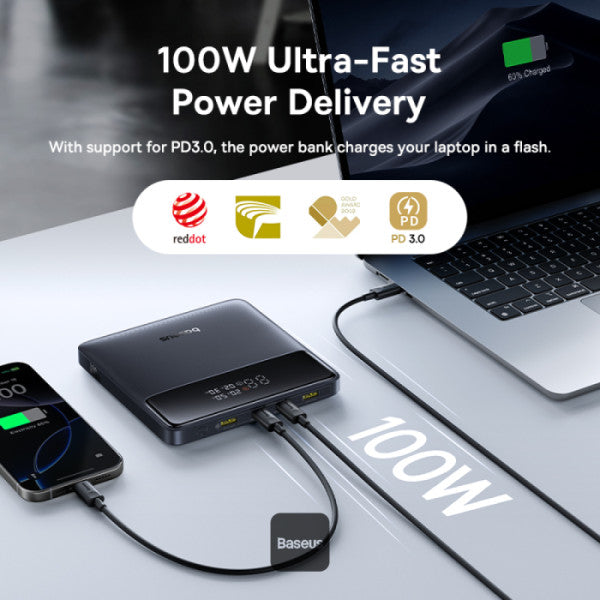 OS-Baseus H1 Fast Charging Power Bank with Digital Display 20000mAh 100W Cosmic Black