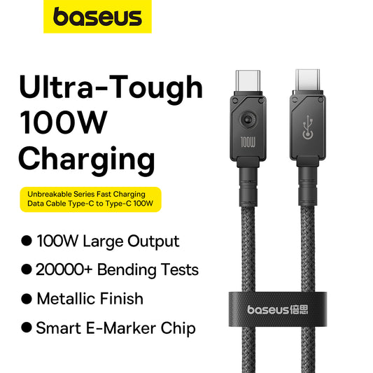 Baseus Unbreakable Series Fast Charging Data Cable Type-C to Type-C 100W 1m/2m