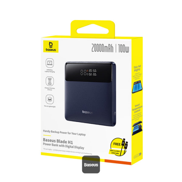 OS-Baseus H1 Fast Charging Power Bank with Digital Display 20000mAh 100W Cosmic Black