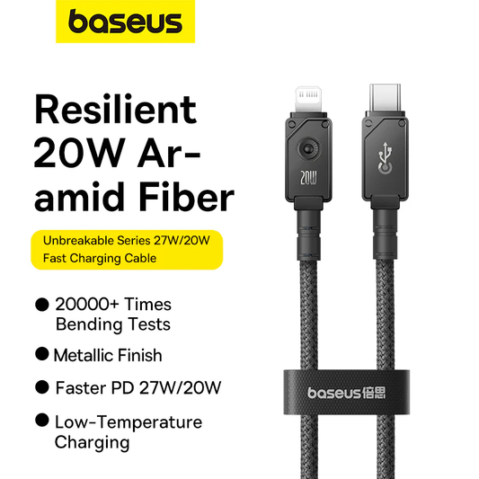 Baseus Unbreakable Series Fast Charging Data Cable Type-C to iP 20W 1m/2m