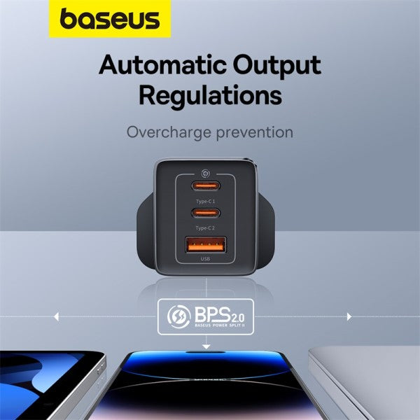 OS-Baseus GaN5 Pro Fast Charger 2C+U 65W UK(Include：Baseus Xiaobai series fast charging Cable Type-C to Type-C 100W(20V/5A) 1m）