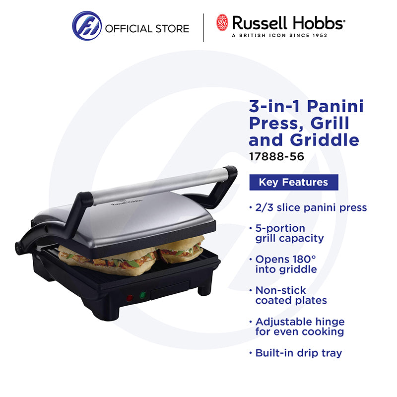 Russell Hobbs 17888-56 3-in-1 Panini Press, Grill and Griddle