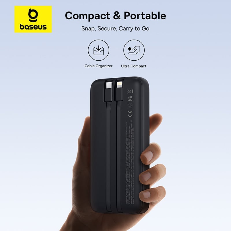OS-Baseus Lipow Dual-Cable Power Bank with Digital Display 20000mAh 22.5W (Includes: Simple Data Cable USB-A to USB-C 3A 0.2m JPZY)