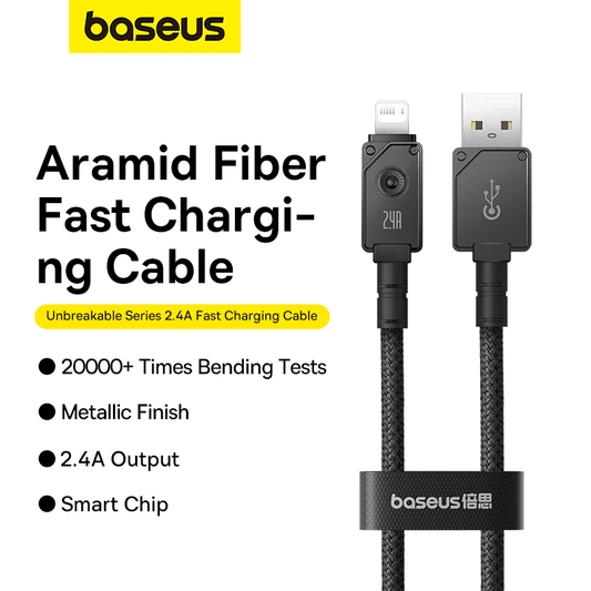 Baseus Unbreakable Series Fast Charging Data Cable USB to iP 2.4A 1m/2m