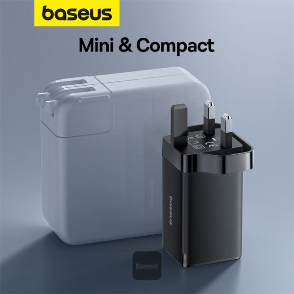 OS-Baseus GaN5 Pro Fast Charger 2C+U 65W UK(Include：Baseus Xiaobai series fast charging Cable Type-C to Type-C 100W(20V/5A) 1m）