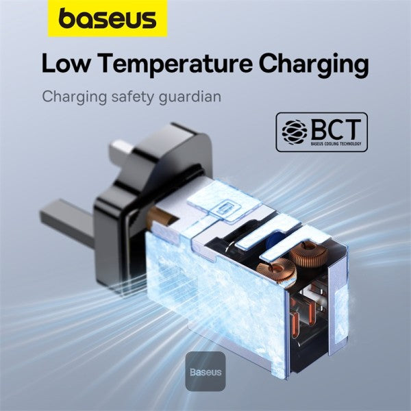 OS-Baseus GaN5 Pro Fast Charger 2C+U 65W UK(Include：Baseus Xiaobai series fast charging Cable Type-C to Type-C 100W(20V/5A) 1m）