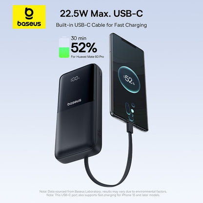 OS-Baseus Lipow Dual-Cable Power Bank with Digital Display 20000mAh 22.5W (Includes: Simple Data Cable USB-A to USB-C 3A 0.2m JPZY)