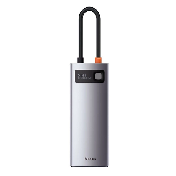 Baseus Metal Gleam Series 5-in-1 Multifunctional Type-C HUB Docking Station Gray（Type-C to HDMI*1+USB3.0*3+PD*1)