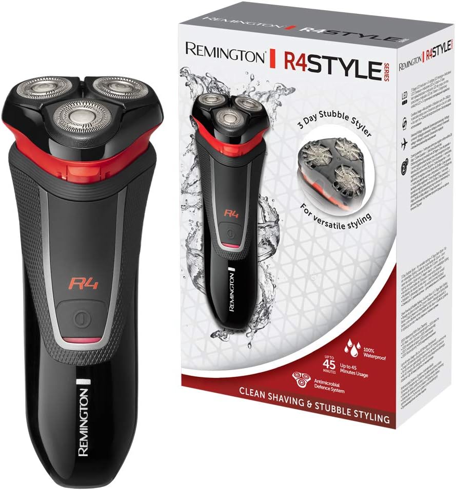 Remington R4000 Style Series R4 Electric Rotary Shaver | Dual Track Blades | Wet & Dry | Cordless