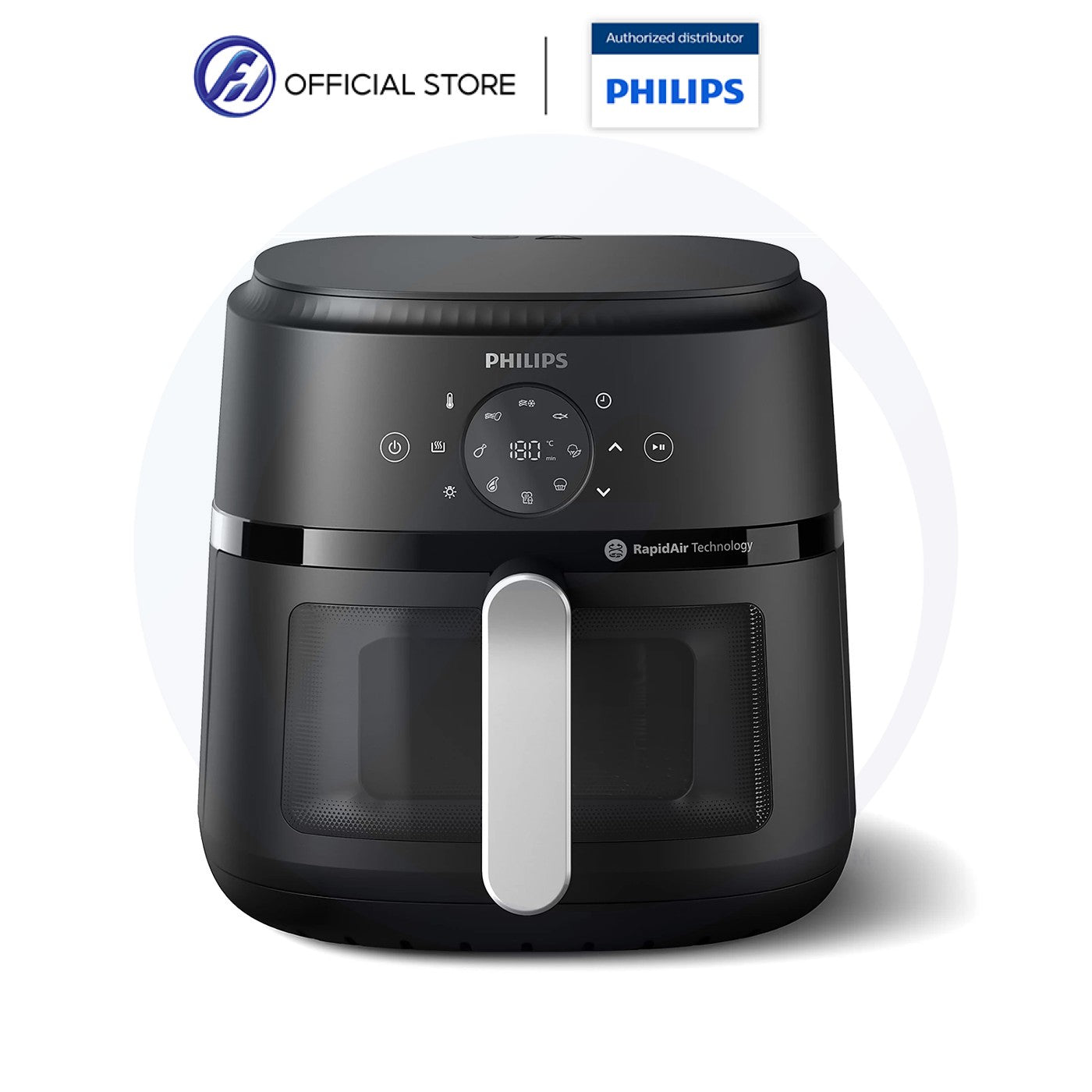 Philips NA231/09 | 13-in-1 Airfryer | 6.2L Capacity | RapidAir Tech - Deliciously Crisp | 13 Cooking Modes: Frill, Grill, Bake... ++ | See-Thru Window | Up to 90% Less Fat | Touch Screen | Even Cookin