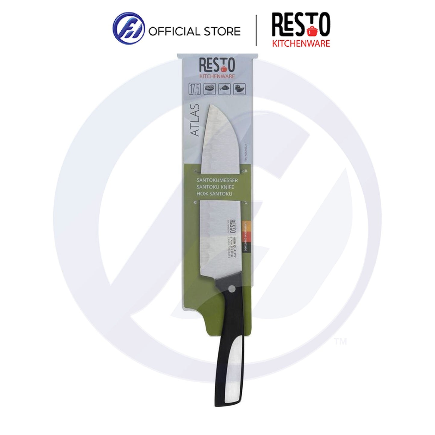 Resto Kitchenware 95321 Atlas Santoku Knife 45794CM