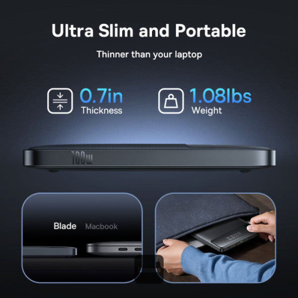 OS-Baseus H1 Fast Charging Power Bank with Digital Display 20000mAh 100W Cosmic Black
