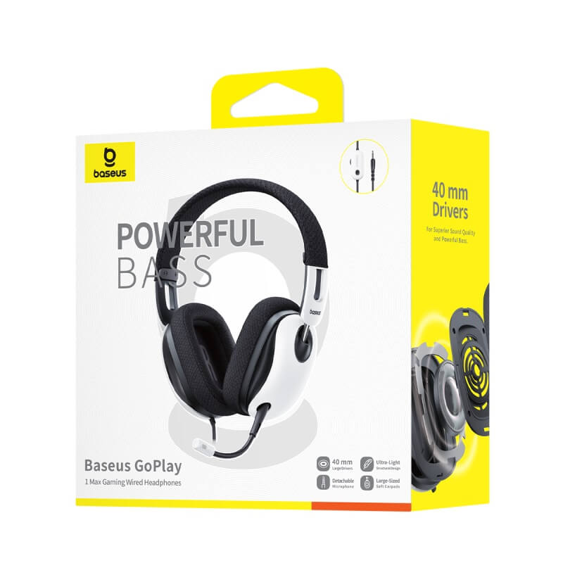 Baseus GoPlay 1+ Max Gaming Wired Headphones7.1 Virtual Surround Sound High SNR for Crisp Audio 40mm+10mm Dual Large Drivers