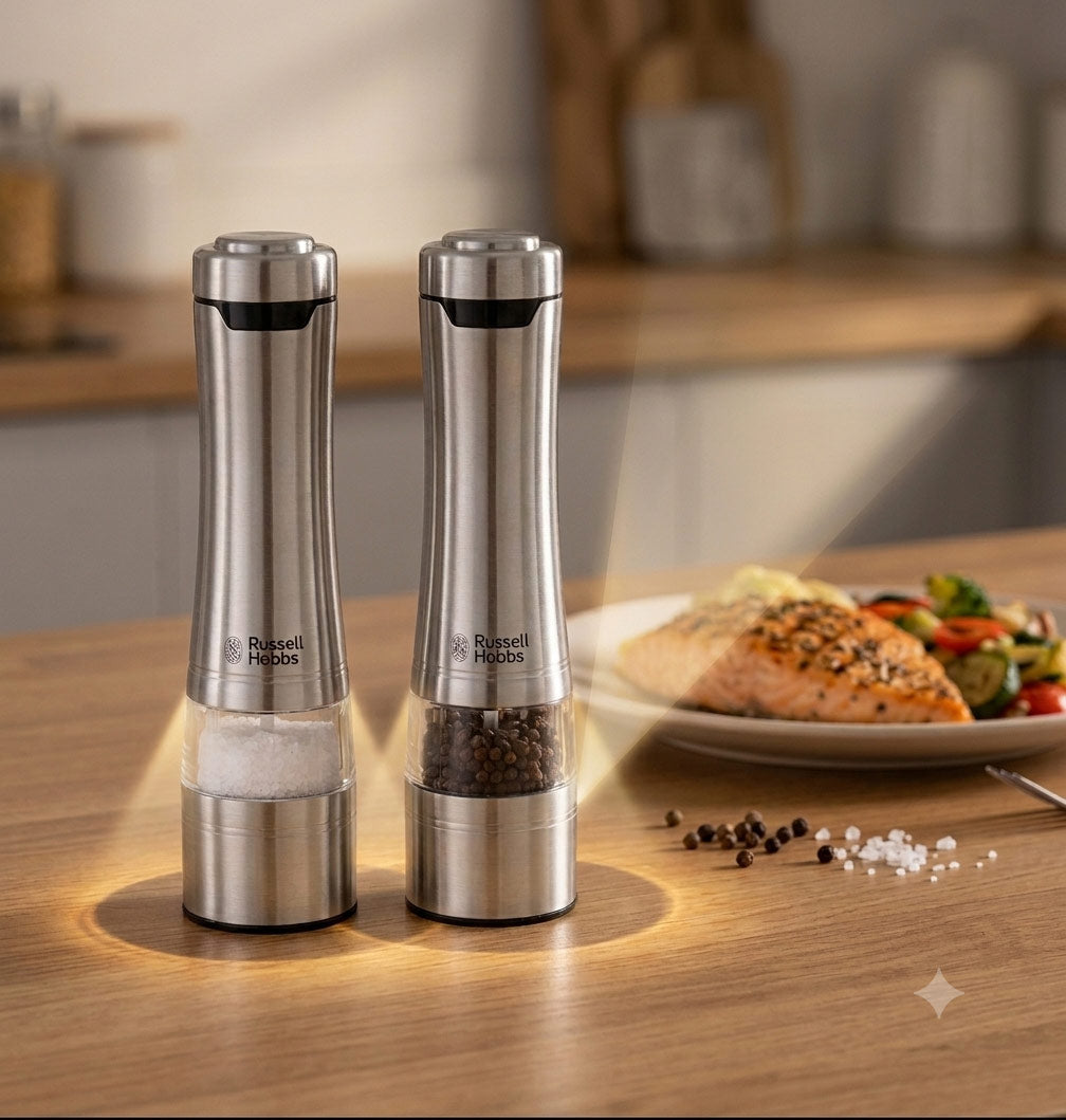 Electric stainless steel pepper grinder for kitchen and dining table