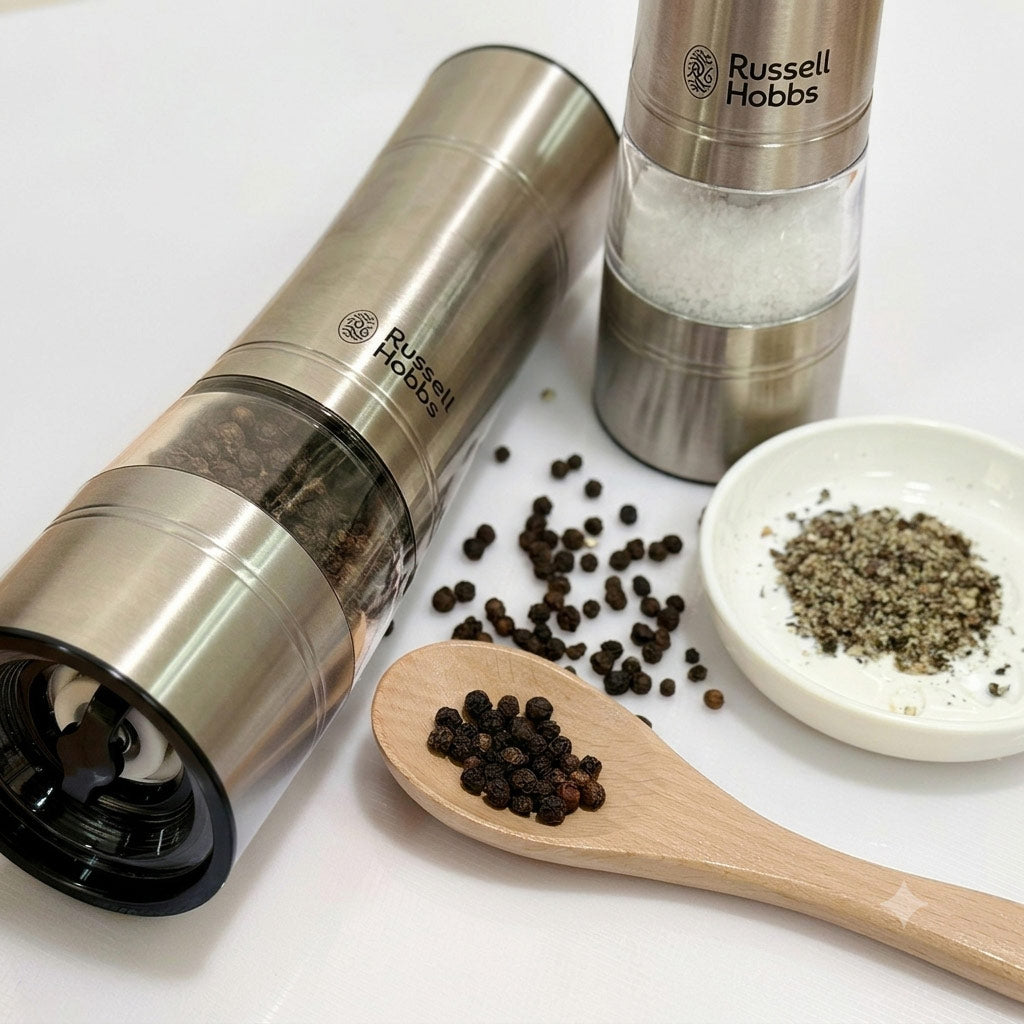 Adjustable ceramic salt and pepper grinder with LED light