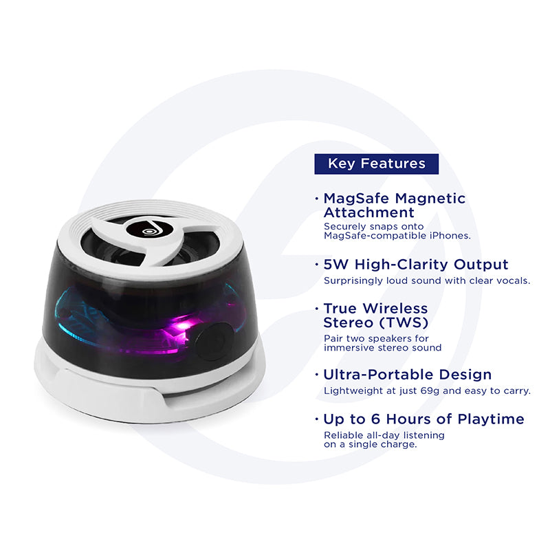 Super Bunny MagSafe Bluetooth Speaker White with RGB lighting