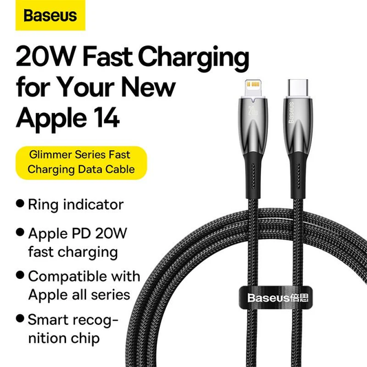 Baseus Glimmer Series Fast Charging Data Cable Type-C to iP 20W 1m/2m